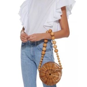 Cult Gaia Bamboo Shoulder Bag in Natural
